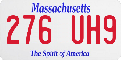 MA license plate 276UH9