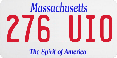 MA license plate 276UI0