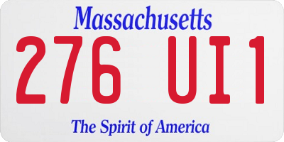 MA license plate 276UI1