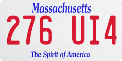 MA license plate 276UI4