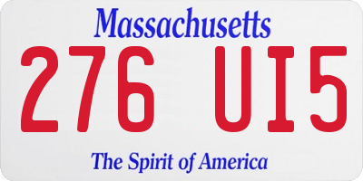 MA license plate 276UI5