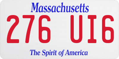 MA license plate 276UI6