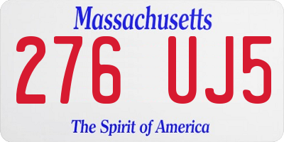 MA license plate 276UJ5