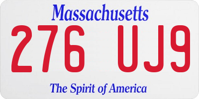 MA license plate 276UJ9