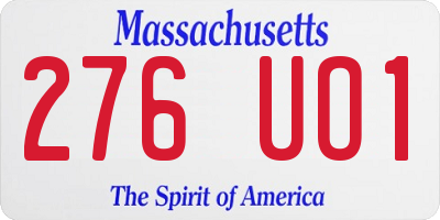 MA license plate 276UO1