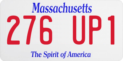 MA license plate 276UP1