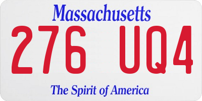 MA license plate 276UQ4