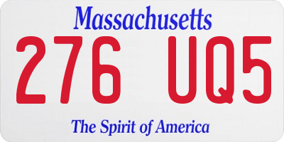MA license plate 276UQ5