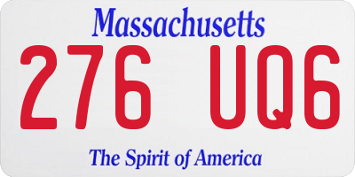 MA license plate 276UQ6