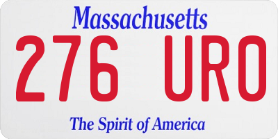 MA license plate 276UR0