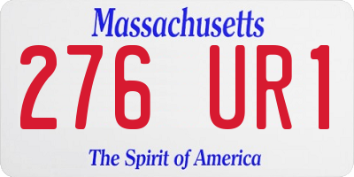 MA license plate 276UR1