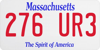MA license plate 276UR3