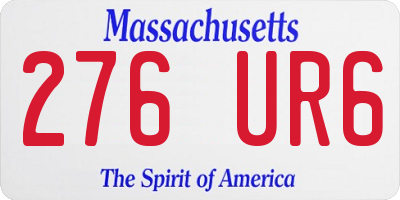 MA license plate 276UR6
