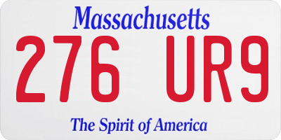 MA license plate 276UR9