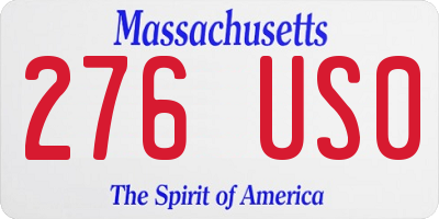 MA license plate 276US0