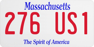 MA license plate 276US1