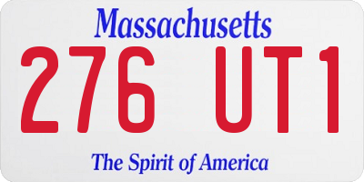 MA license plate 276UT1