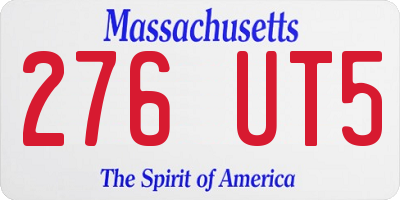 MA license plate 276UT5