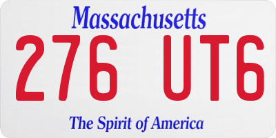 MA license plate 276UT6