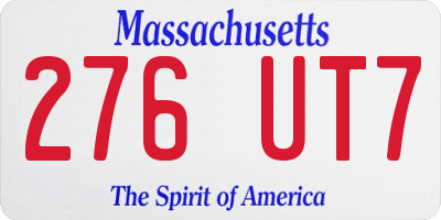MA license plate 276UT7