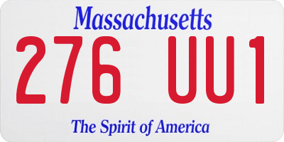 MA license plate 276UU1