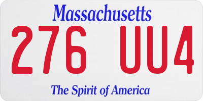 MA license plate 276UU4
