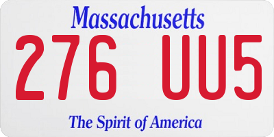 MA license plate 276UU5