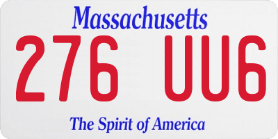 MA license plate 276UU6