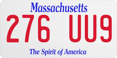 MA license plate 276UU9