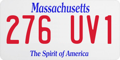 MA license plate 276UV1