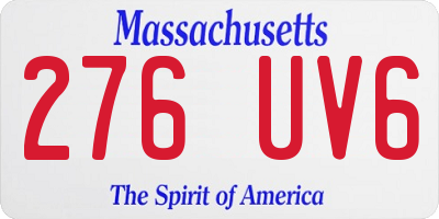 MA license plate 276UV6