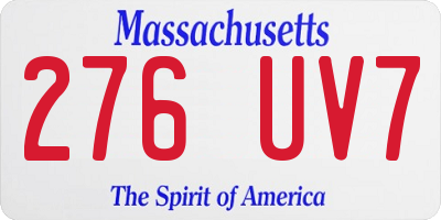 MA license plate 276UV7