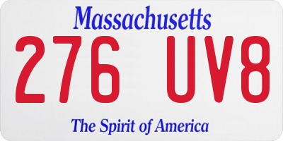 MA license plate 276UV8