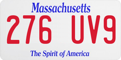 MA license plate 276UV9