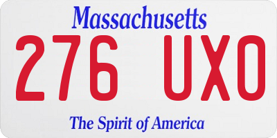 MA license plate 276UX0