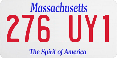 MA license plate 276UY1