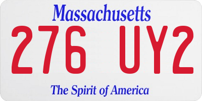 MA license plate 276UY2
