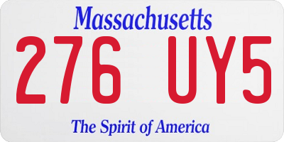 MA license plate 276UY5