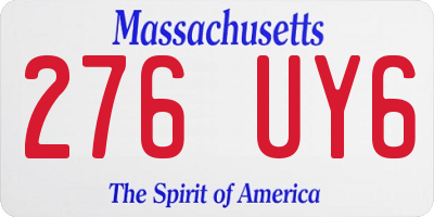 MA license plate 276UY6