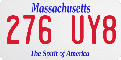 MA license plate 276UY8