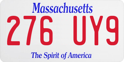 MA license plate 276UY9