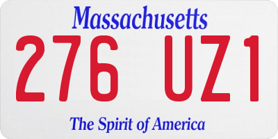 MA license plate 276UZ1