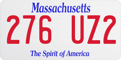 MA license plate 276UZ2
