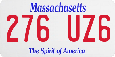 MA license plate 276UZ6