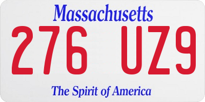 MA license plate 276UZ9