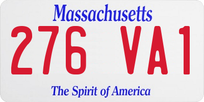 MA license plate 276VA1