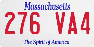 MA license plate 276VA4