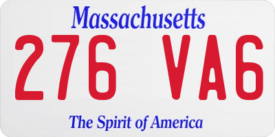 MA license plate 276VA6