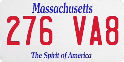 MA license plate 276VA8