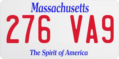 MA license plate 276VA9